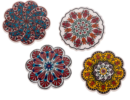 Sotto moca smerlato decoro a mano in ceramica - set 1/4