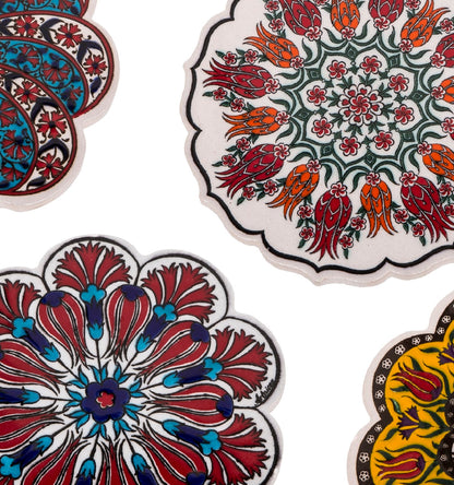 Sotto moca smerlato decoro a mano in ceramica - set 1/4