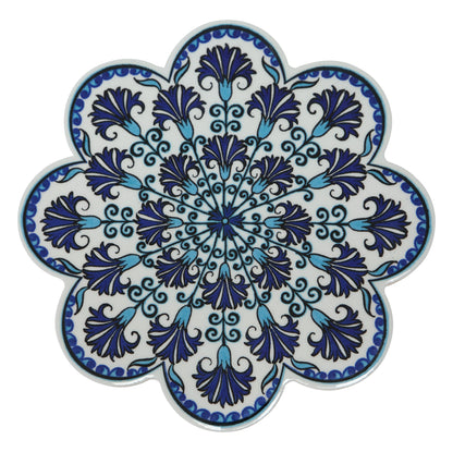 Sottopentola smerlato decoro a mano in ceramica