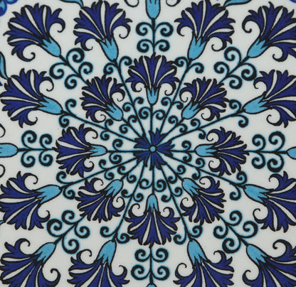 Sottopentola smerlato decoro a mano in ceramica