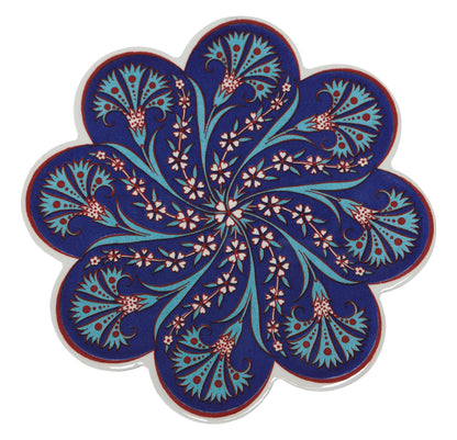 Sottopentola smerlato decoro a mano in ceramica