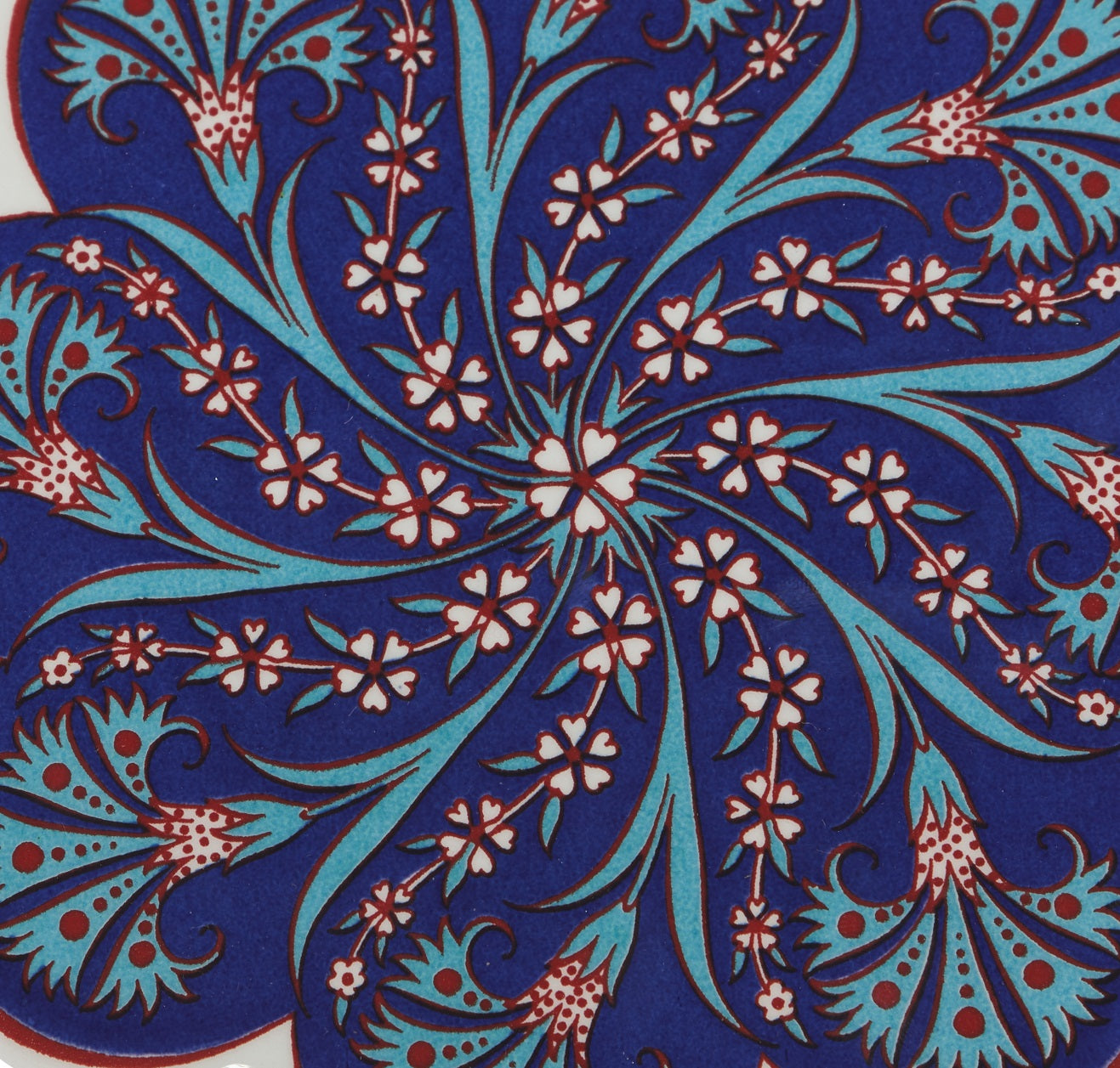 Sottopentola smerlato decoro a mano in ceramica