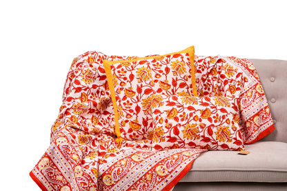 San vito lo capo - mezzero doppio decoro arancione in cotone