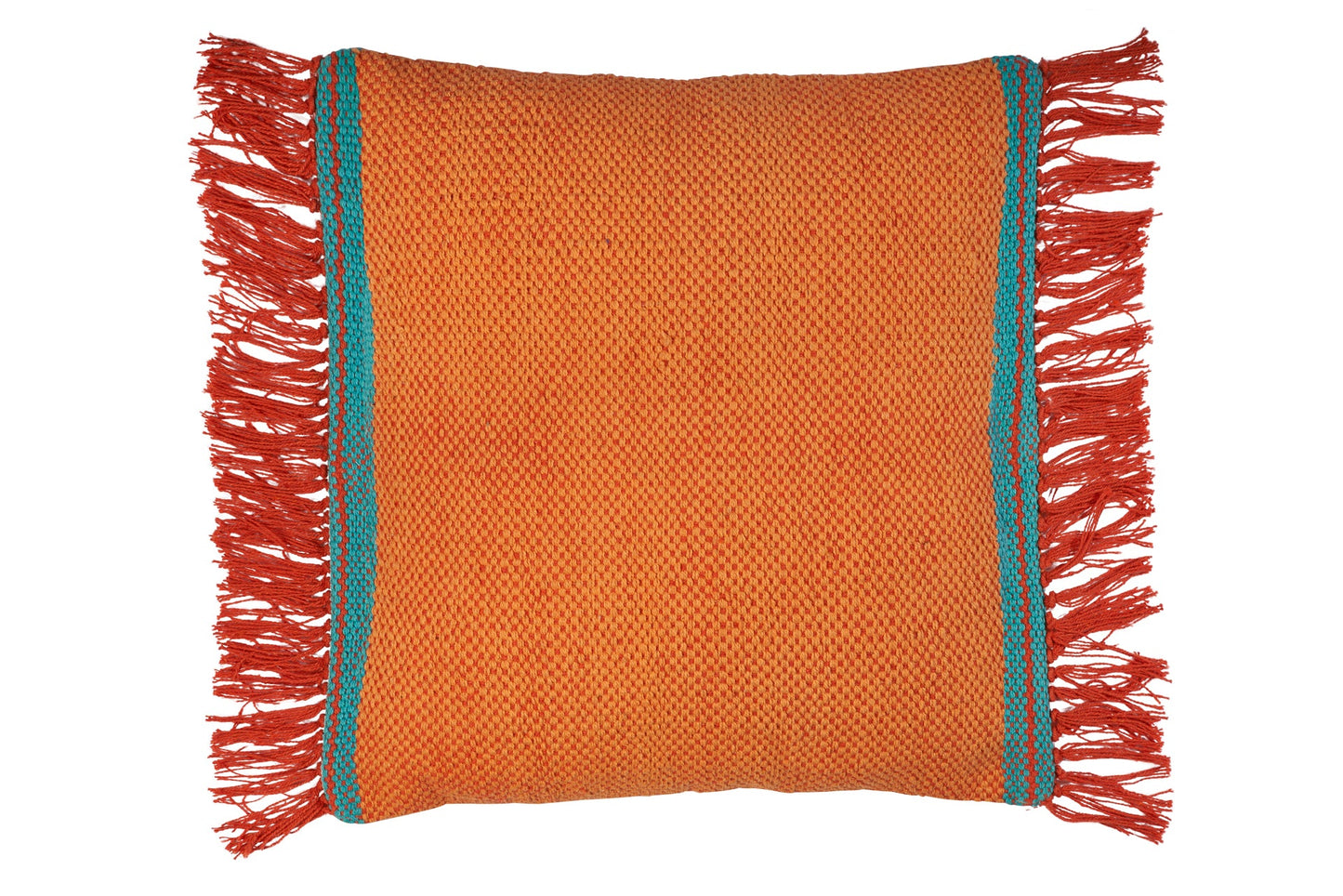 Cuscino frange in cotone arancione - 45x45