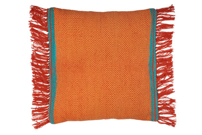 Cuscino frange in cotone arancione - 45x45