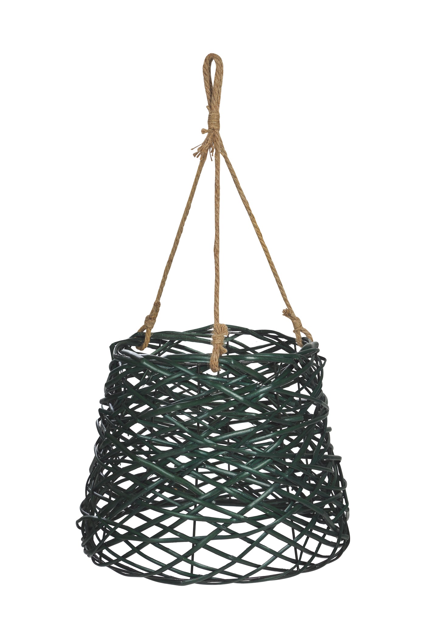 Lampadario cesta rattan verde