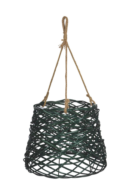 Lampadario cesta rattan verde