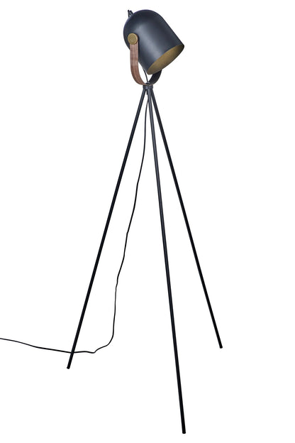 Faro - lampada da terra su treppiede in metallo nero