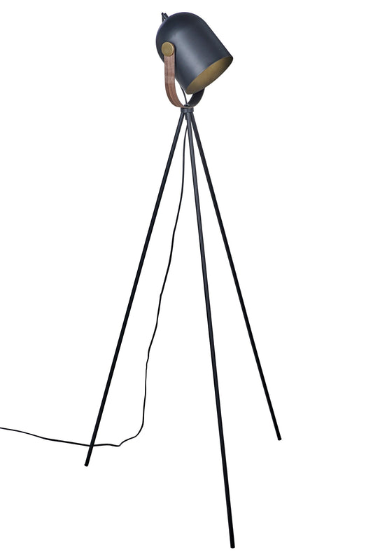 Faro - lampada da terra su treppiede in metallo nero