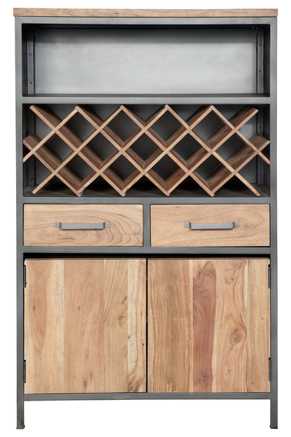 Credenza alta portabottiglie 2 cass 2 sport in legno e metallo