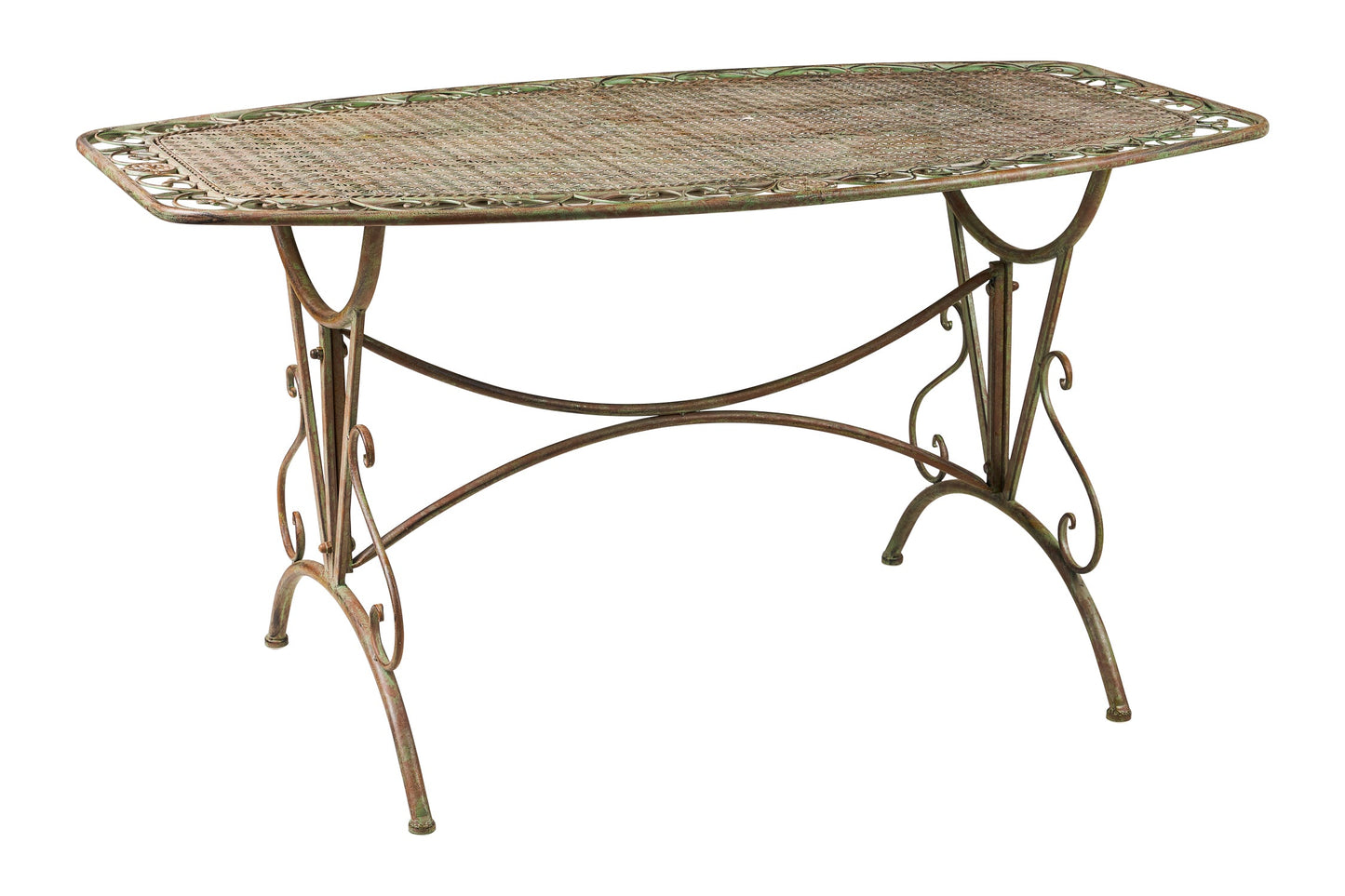 Iron Line - Tavolo Rettangolare da Esterno in Ferro Verde