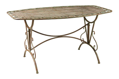 Iron Line - Tavolo Rettangolare da Esterno in Ferro Verde