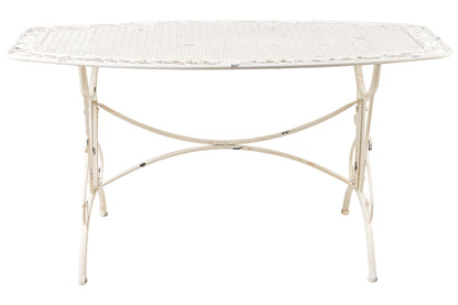 Iron Line - Tavolo Rettangolare da Esterno in Ferro Bianco