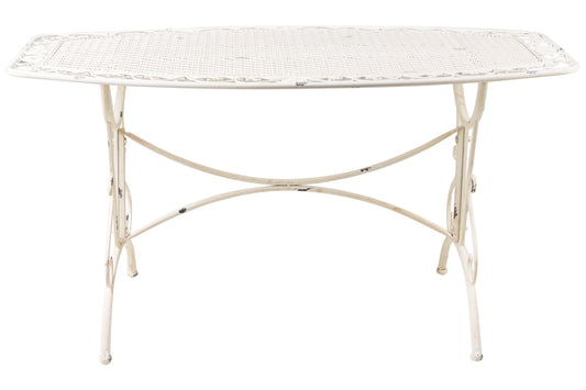 Iron Line - Tavolo Rettangolare da Esterno in Ferro Bianco