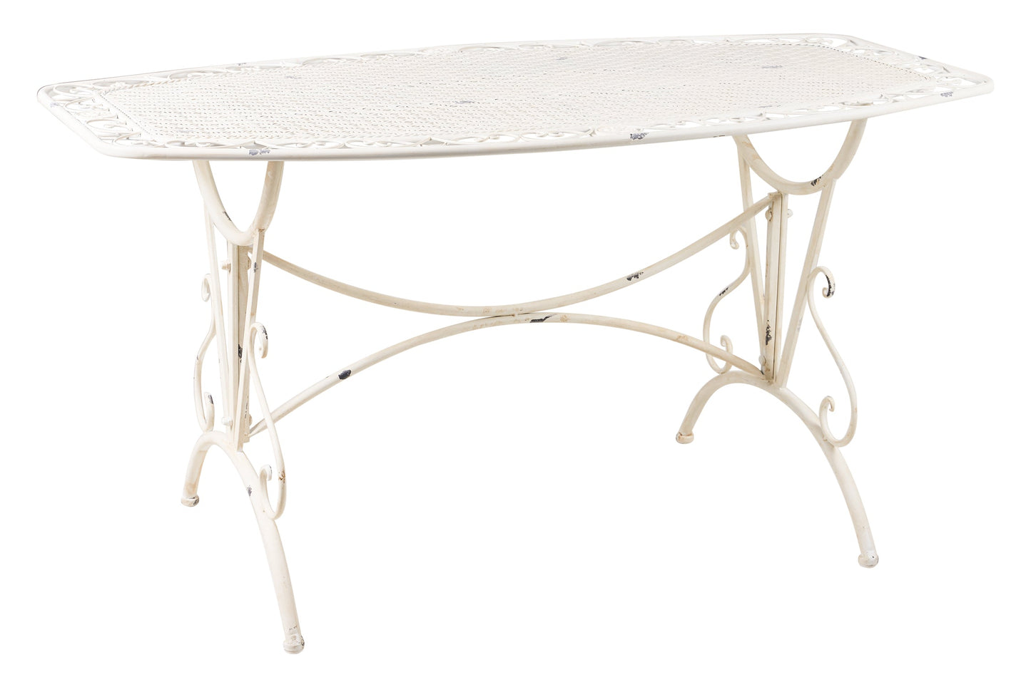 Iron Line - Tavolo Rettangolare da Esterno in Ferro Bianco