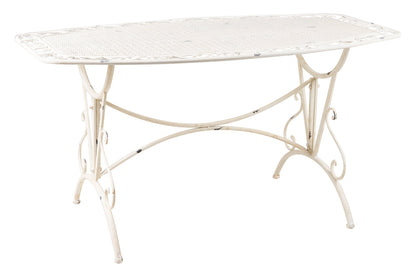 Iron Line - Tavolo Rettangolare da Esterno in Ferro Bianco