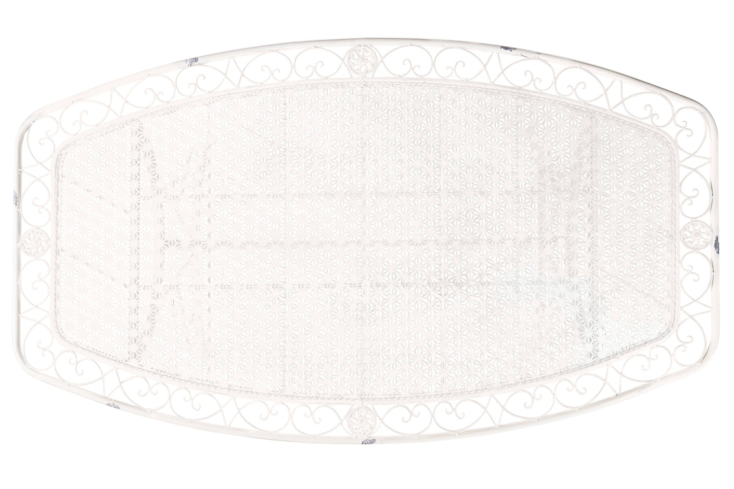 Iron Line - Tavolo Rettangolare da Esterno in Ferro Bianco