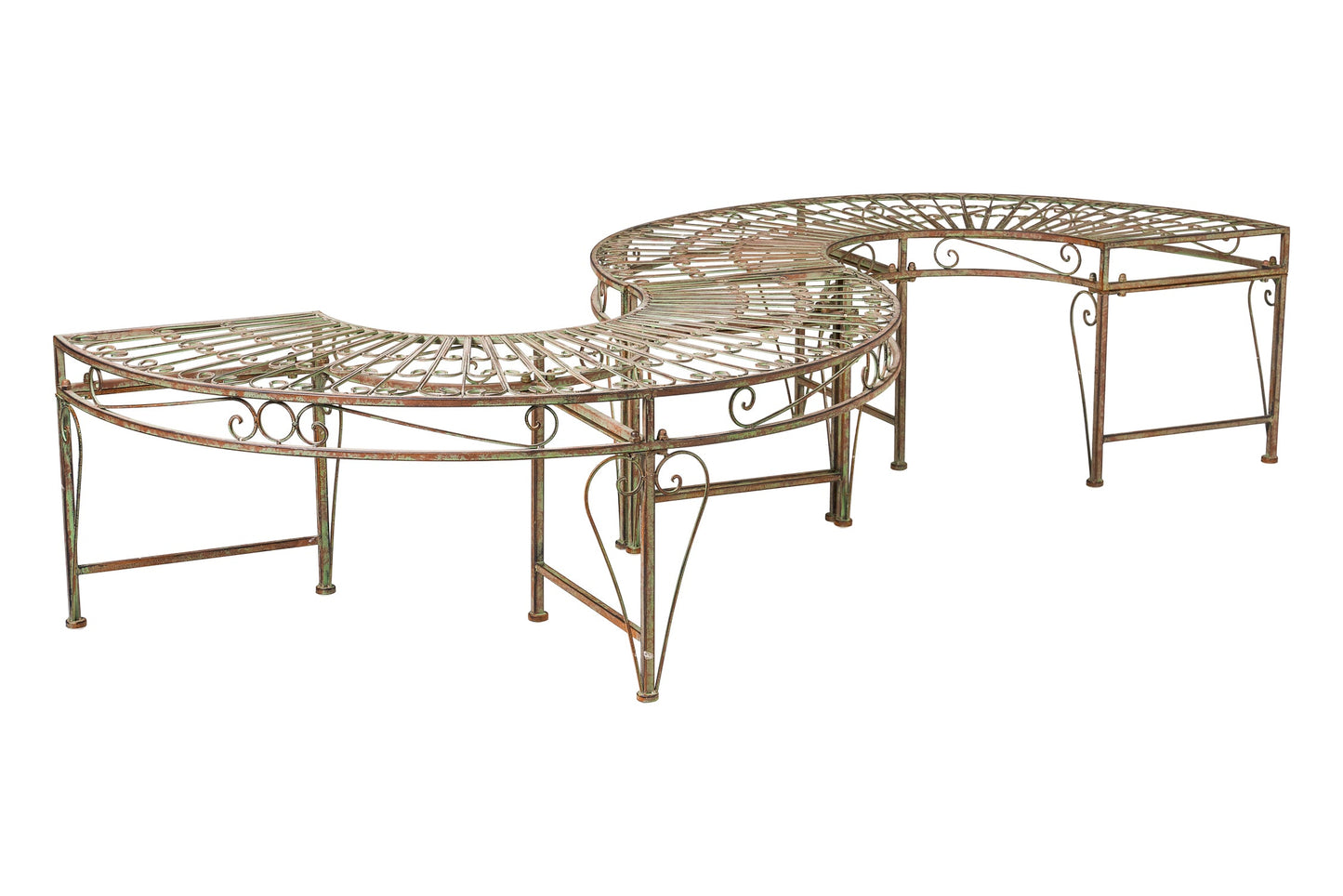 Iron Line - Panchina Modulare da Esterno in Ferro Verde