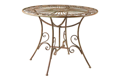 Iron Line - Tavolo Tondo da Esterno in Ferro Verde