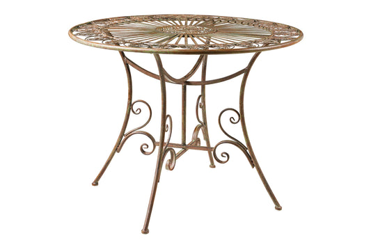 Iron Line - Tavolo Tondo da Esterno in Ferro Verde