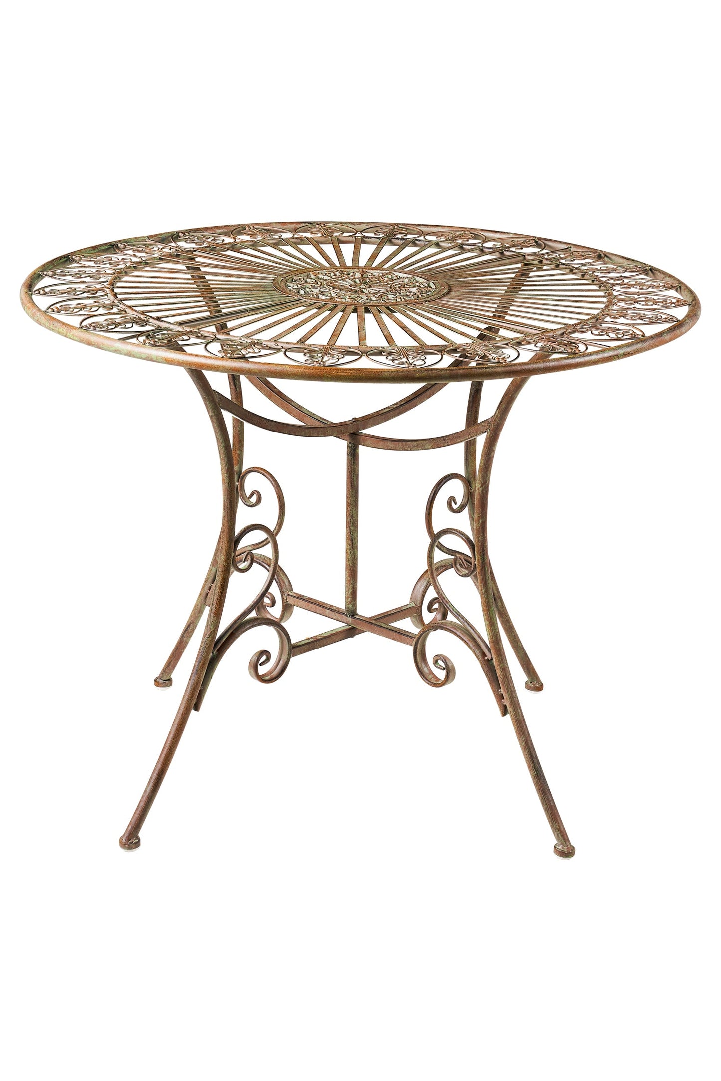 Iron Line - Tavolo Tondo da Esterno in Ferro Verde