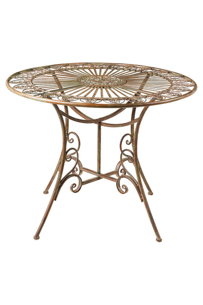 Iron Line - Tavolo Tondo da Esterno in Ferro Verde