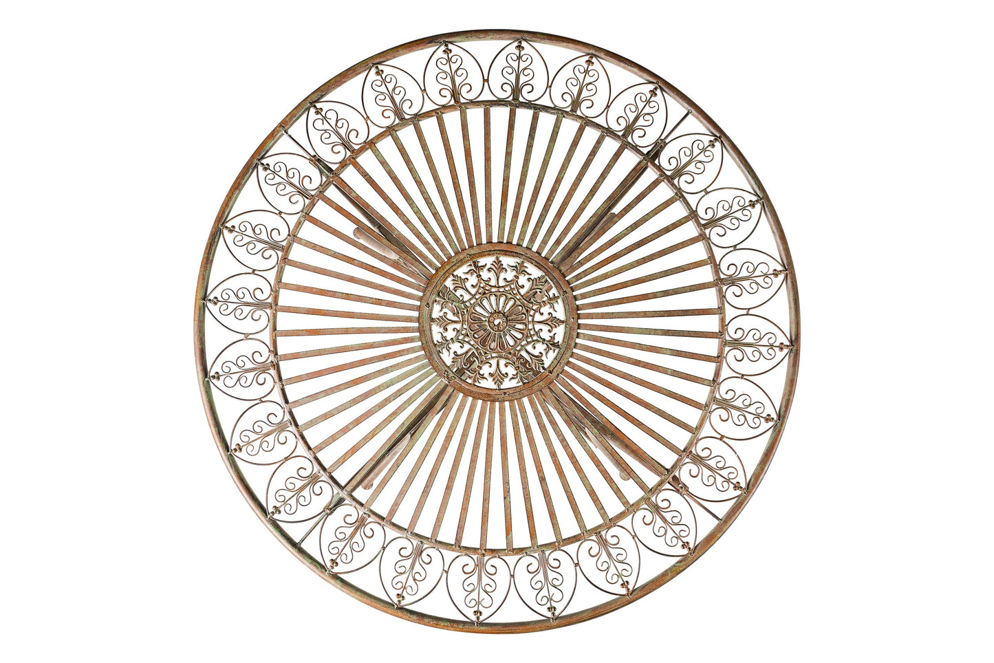 Iron Line - Tavolo Tondo da Esterno in Ferro Verde