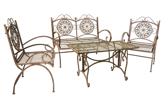 Linea Ferro - Set 4 Salotto da Esterno in Ferro Verde