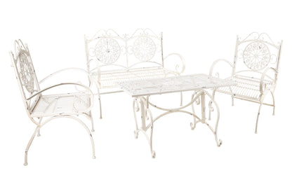 Linea Ferro - Set 4 Salotto da Esterno in Ferro Bianco