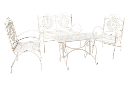 Linea Ferro - Set 4 Salotto da Esterno in Ferro Bianco
