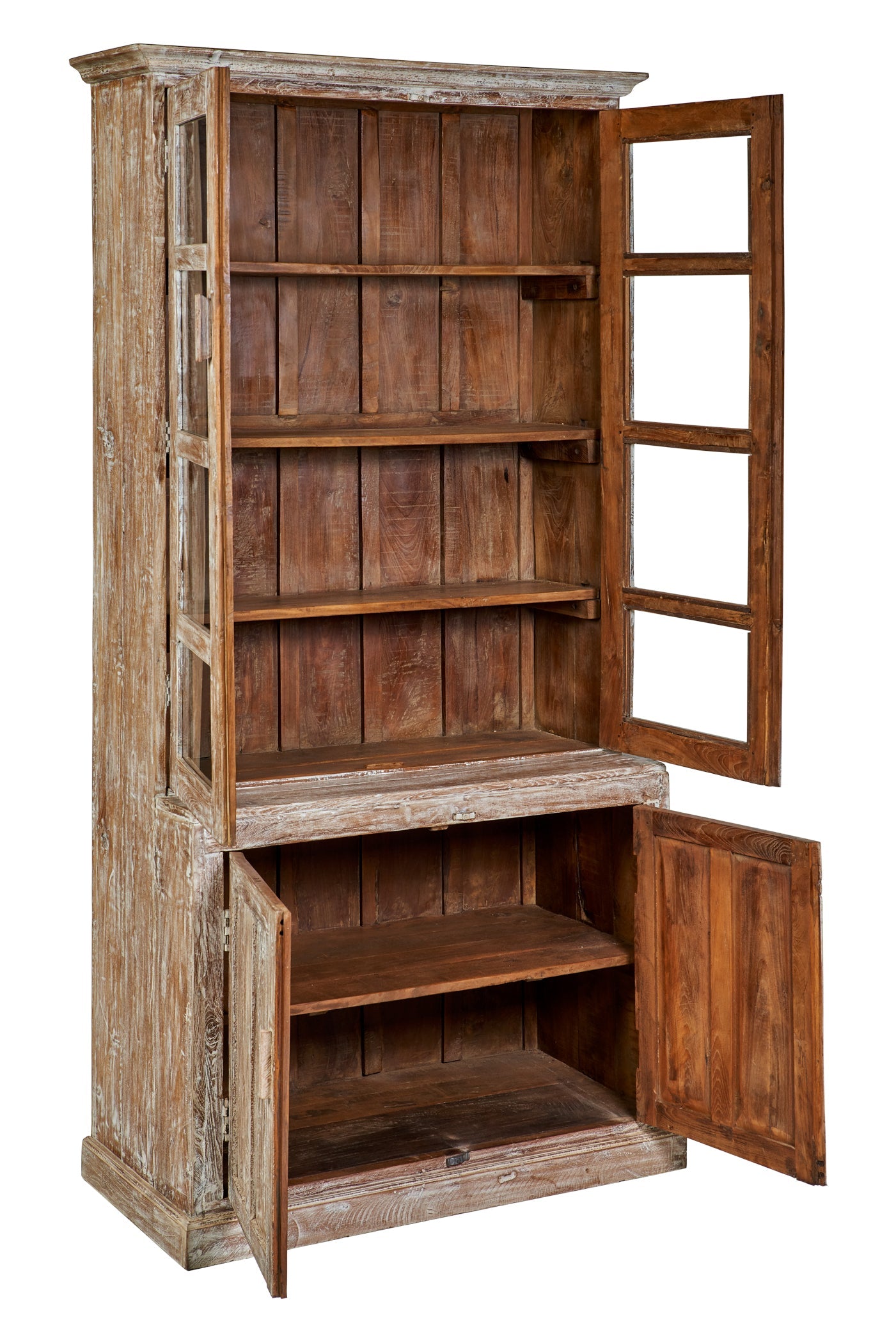 Vetrina legno sbiancata 2 sportelli