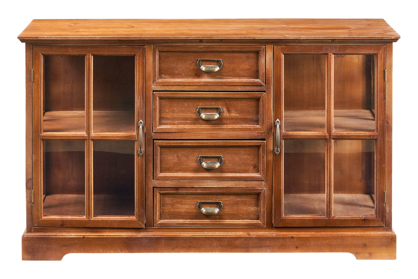 Utilità - Credenzina Bassa 4 Cassetti 2 Sportelli Con Vetro