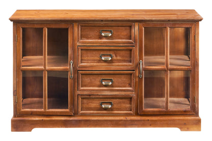 Utilità - Credenzina Bassa 4 Cassetti 2 Sportelli Con Vetro