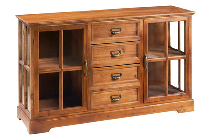 Utilità - Credenzina Bassa 4 Cassetti 2 Sportelli Con Vetro