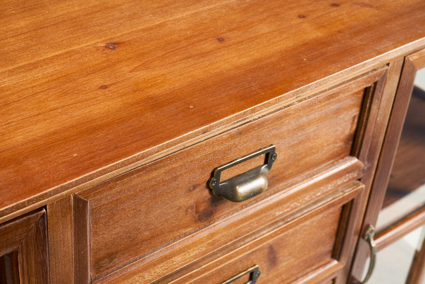 Utilità - Credenzina Bassa 4 Cassetti 2 Sportelli Con Vetro