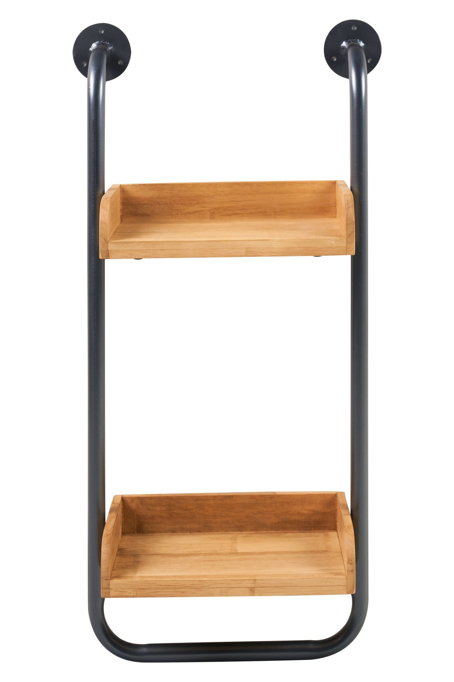 Utilità - 2 Mensole In Legno Con Supporto In Ferro