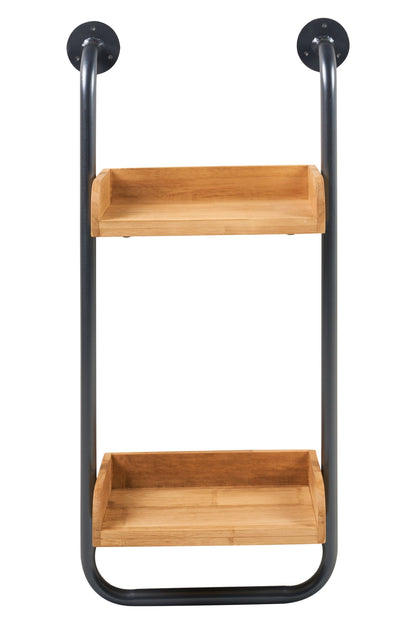 Utilità - 2 Mensole In Legno Con Supporto In Ferro