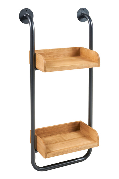 Utilità - 2 Mensole In Legno Con Supporto In Ferro