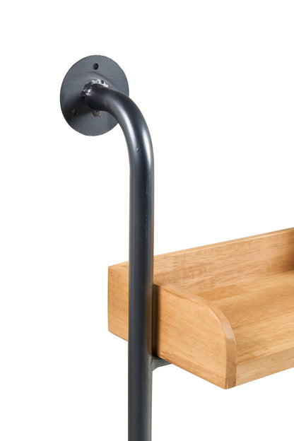 Utilità - 2 Mensole In Legno Con Supporto In Ferro