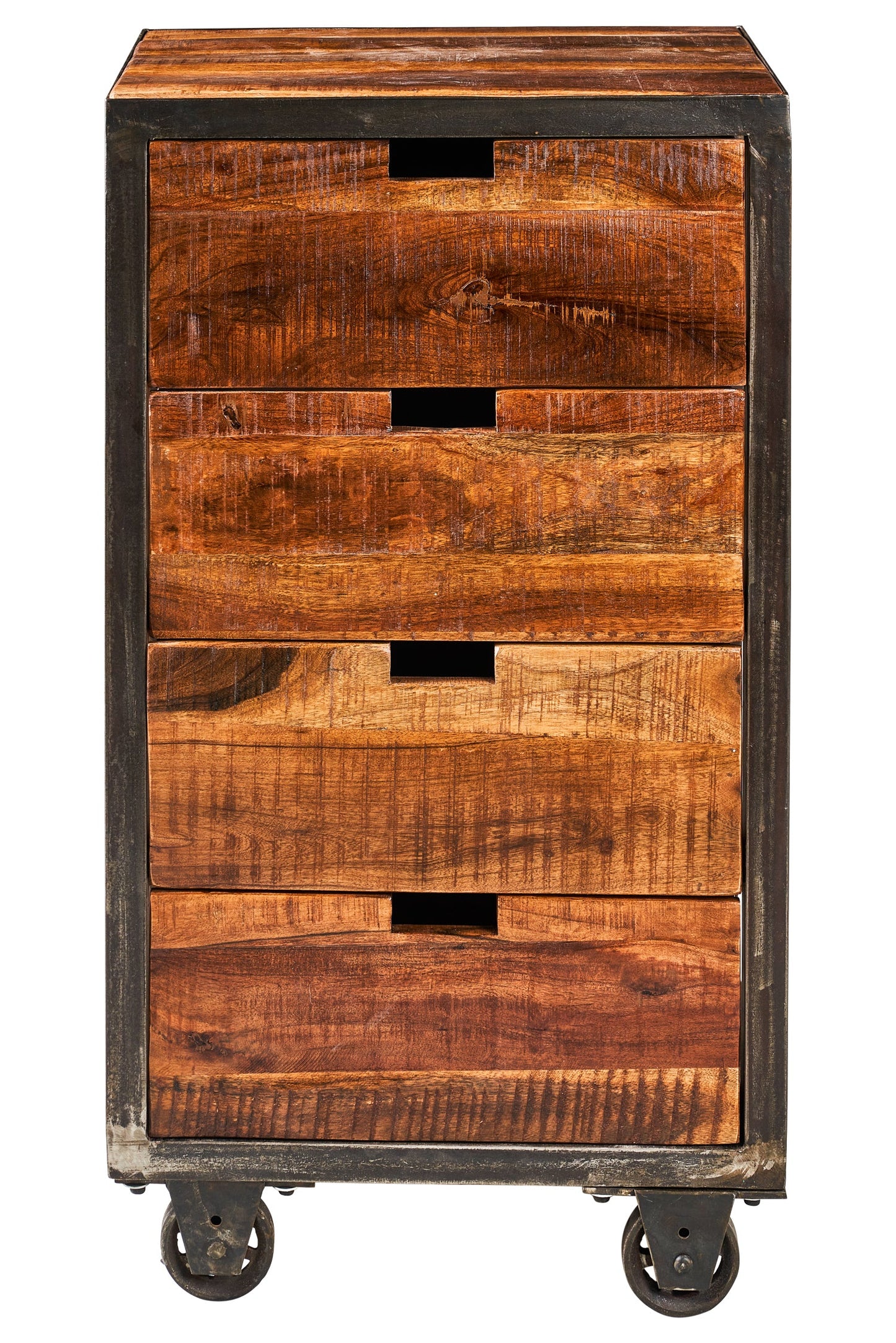 Bristol - Cassettiera 4 Cassetti In Legno Con Ruote