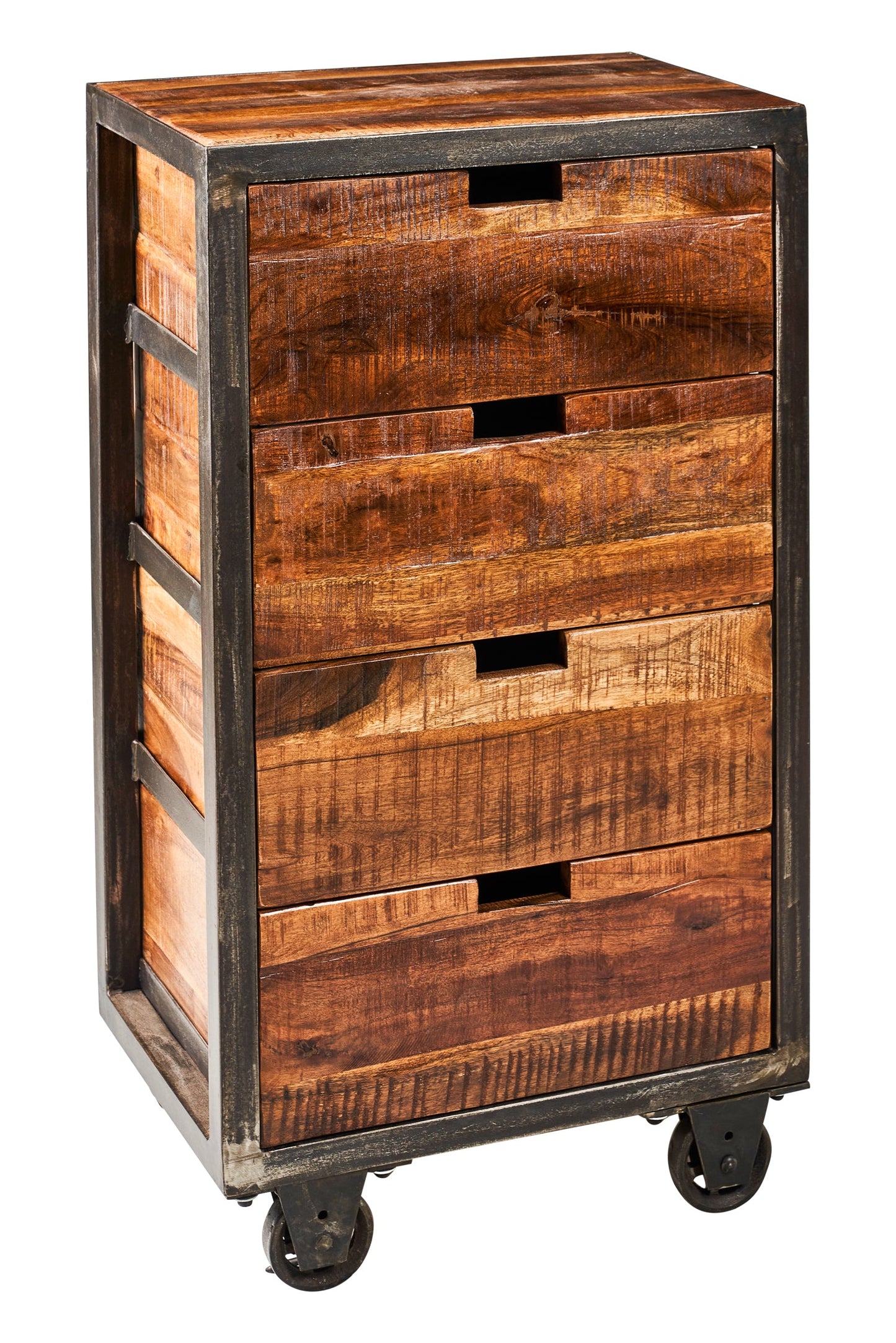 Bristol - Cassettiera 4 Cassetti In Legno Con Ruote