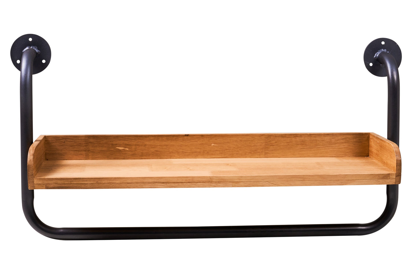 Utilità - 1 Mensola In Legno Con Supporto In Ferro