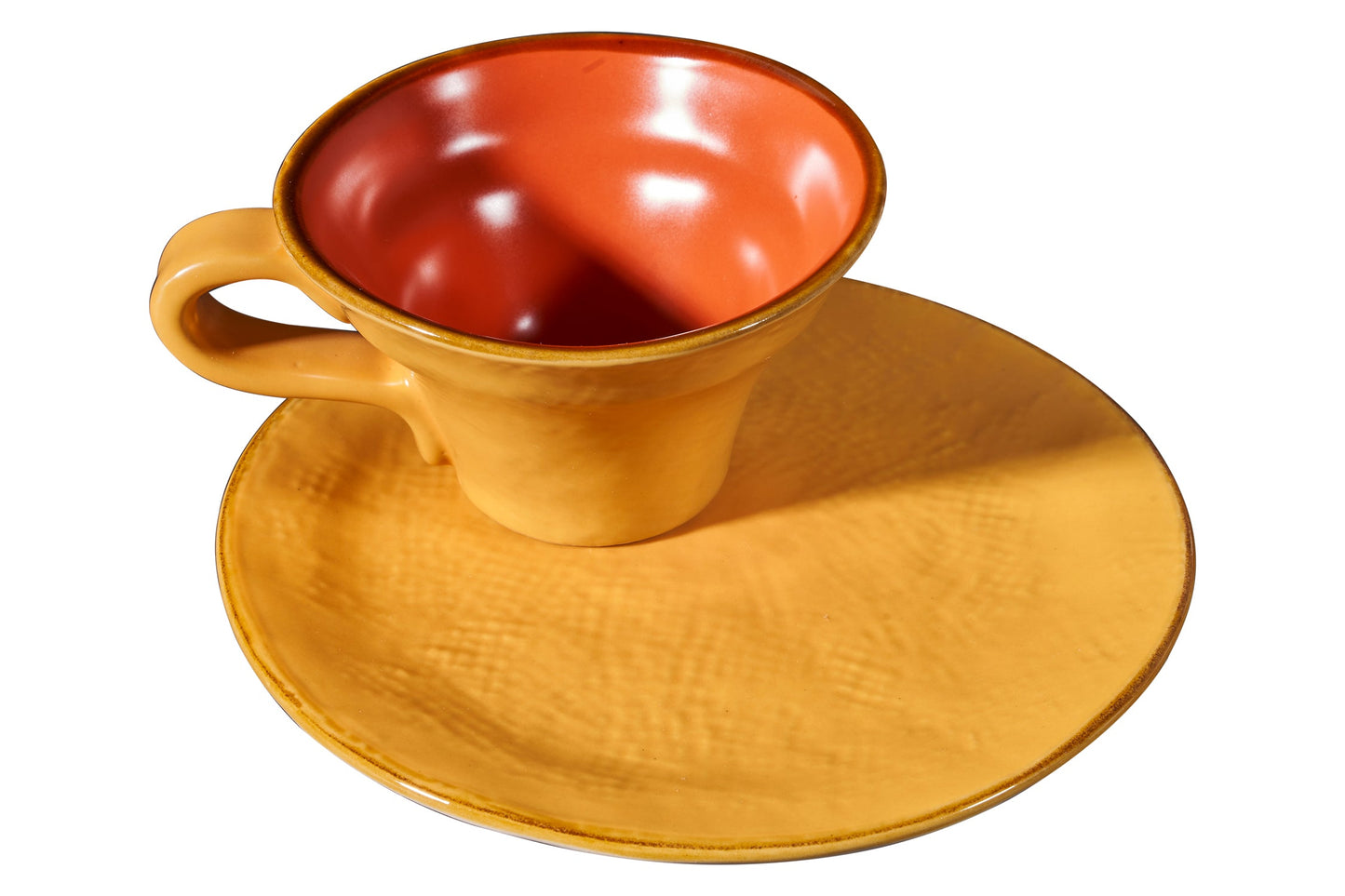 Mediterraneo - Tazzina Svasata Caffè con Piattino - 6 Colori Assortiti