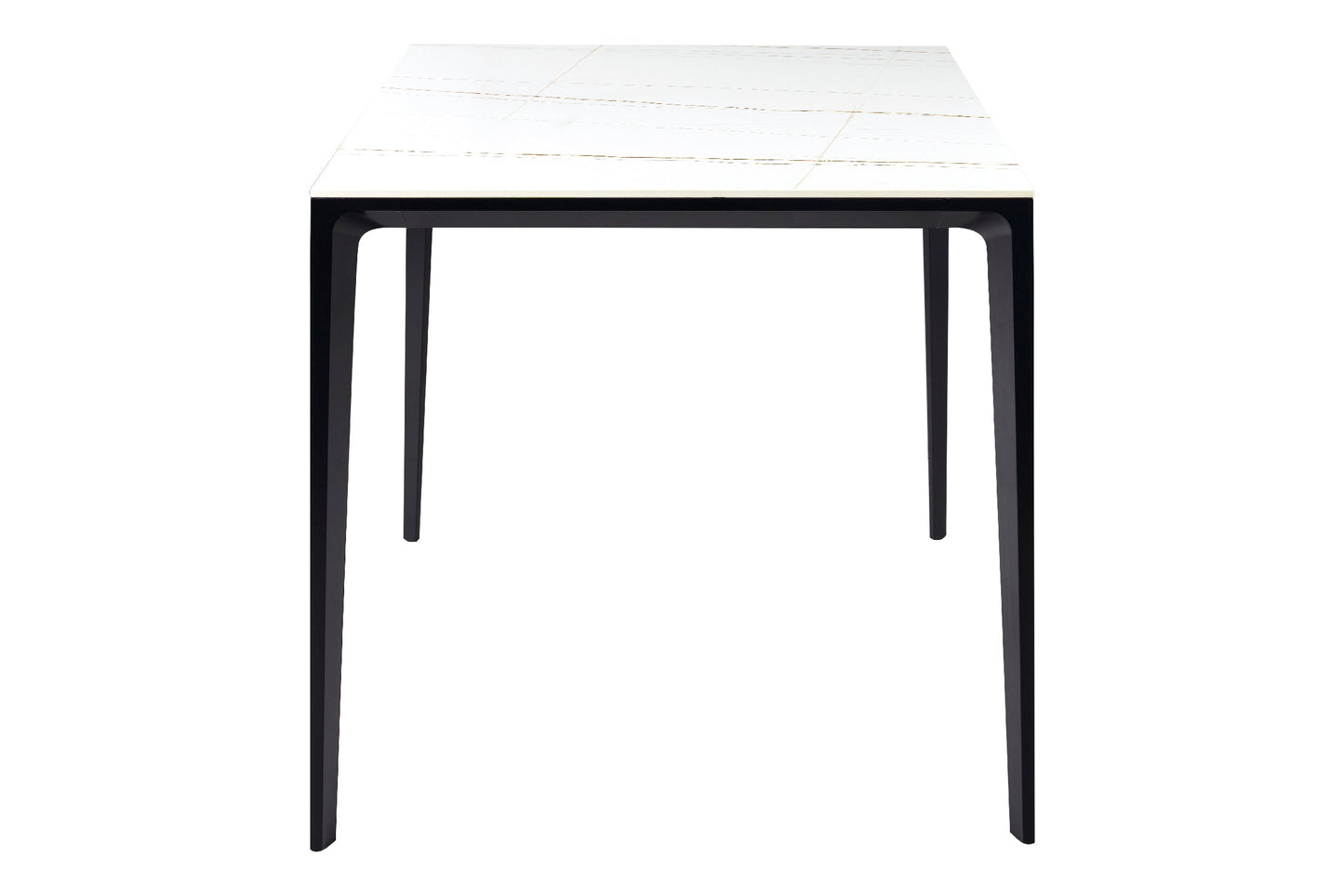 In Out - Tavolo in Pietra Sinterizzata e Alluminio Bianco 80cm