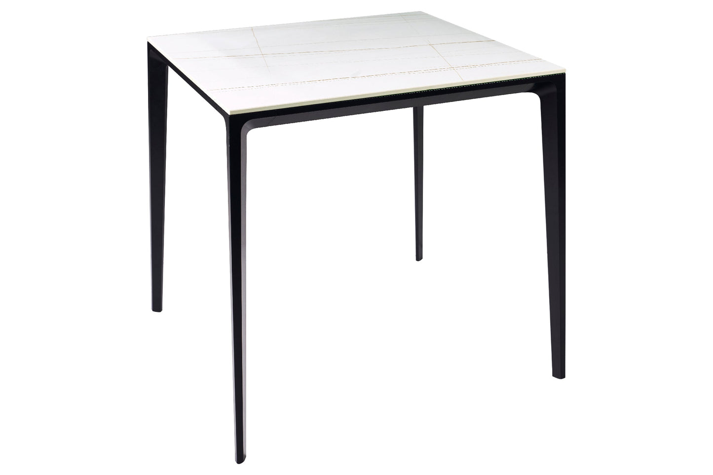 In Out - Tavolo in Pietra Sinterizzata e Alluminio Bianco 80cm