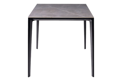 In Out - Tavolo in Pietra Sinterizzata e Alluminio Grigio 80cm