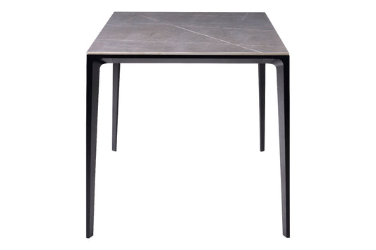 In Out - Tavolo in Pietra Sinterizzata e Alluminio Grigio 80cm