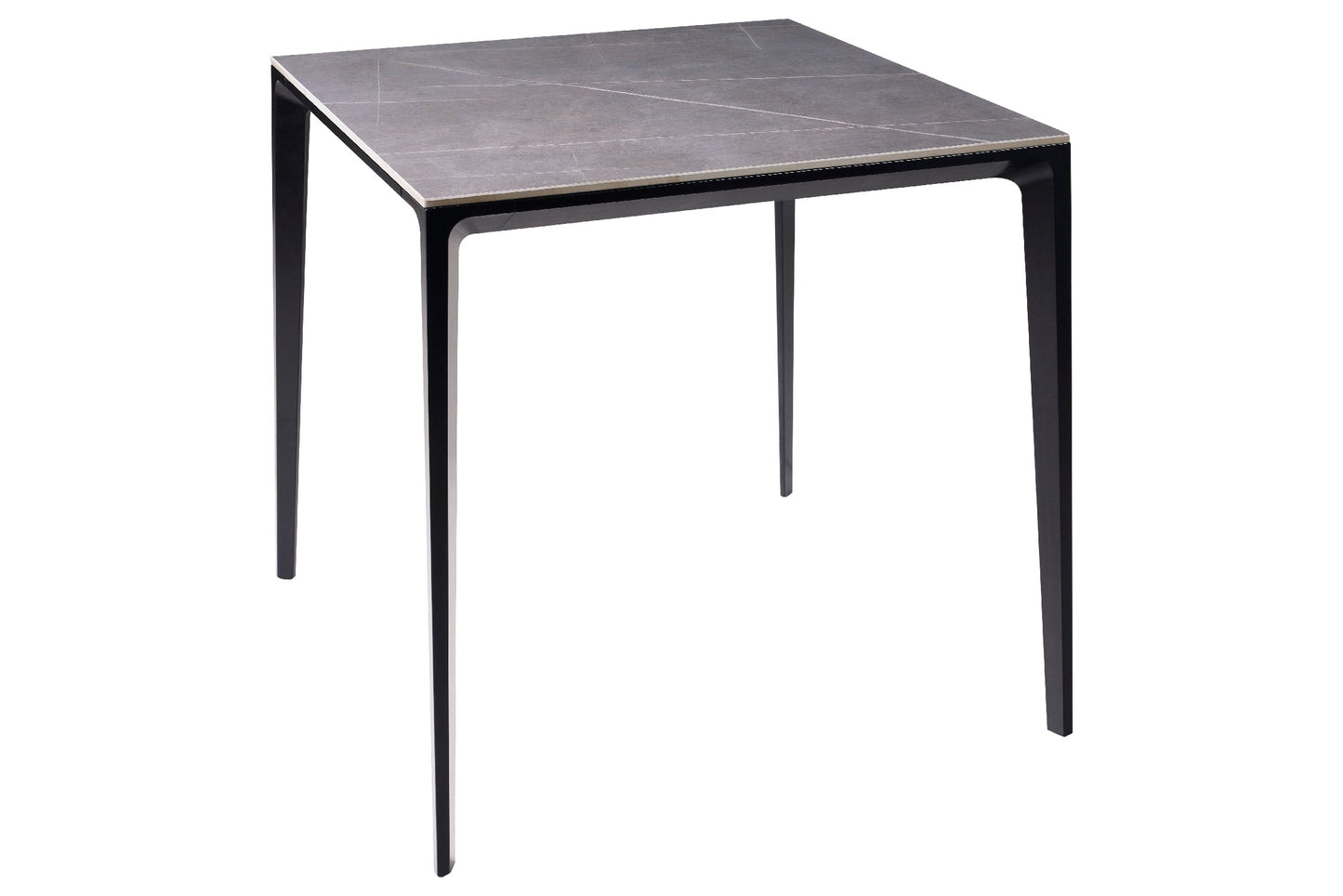 In Out - Tavolo in Pietra Sinterizzata e Alluminio Grigio 80cm