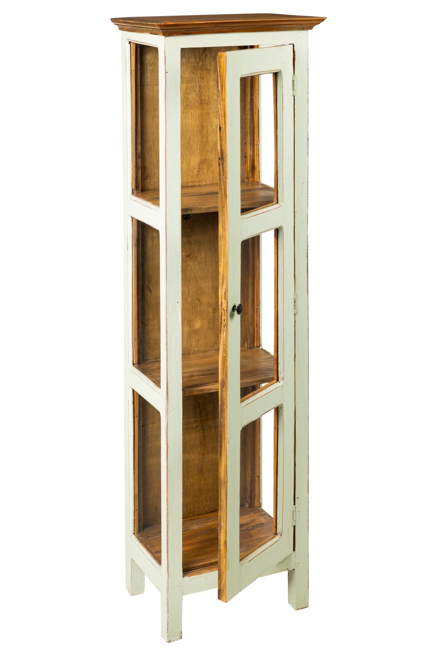 Recycle - Vetrinetta in Legno con Sportello Beige