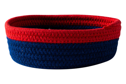 Sapore Di Mare - Cestino Pane Ovale Blu Bordo Rosso